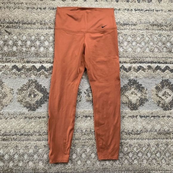 Nike Power 7/8 Dusty Peach Tight Leggings Medium - Picture 1 of 9